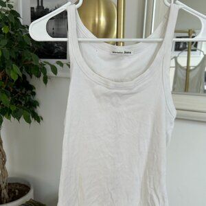 Reformation ribbed white tank top